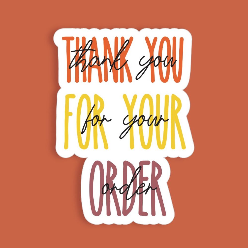90 Thank You For Your Order Fall Stickers GLOSSY